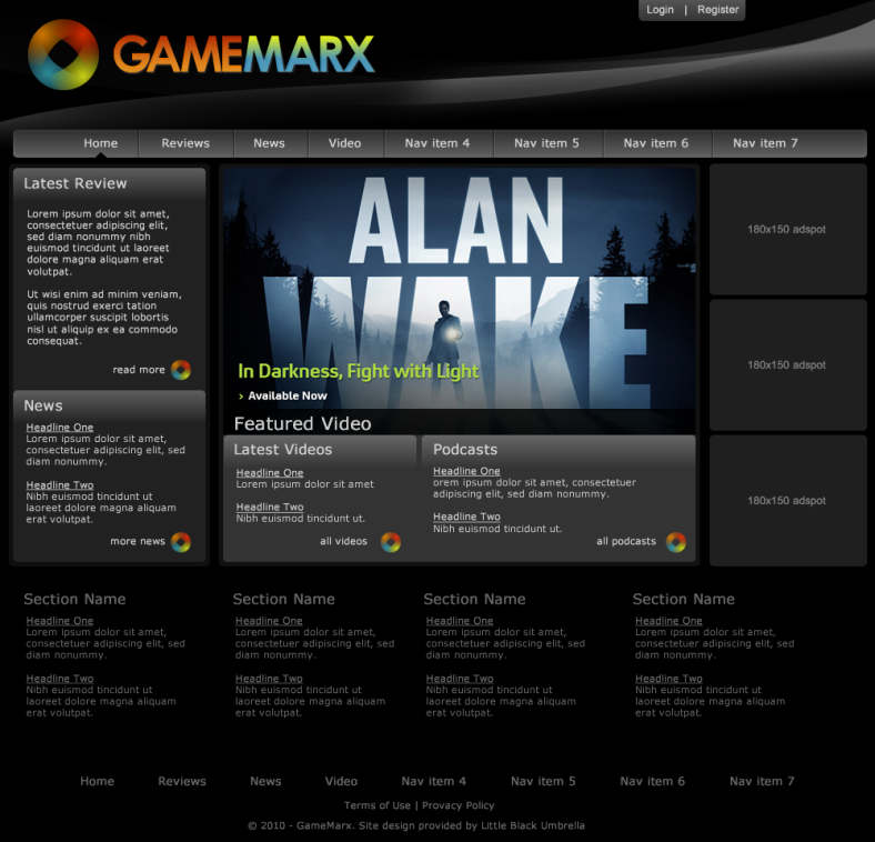 Web Design - GameMarx Site Template